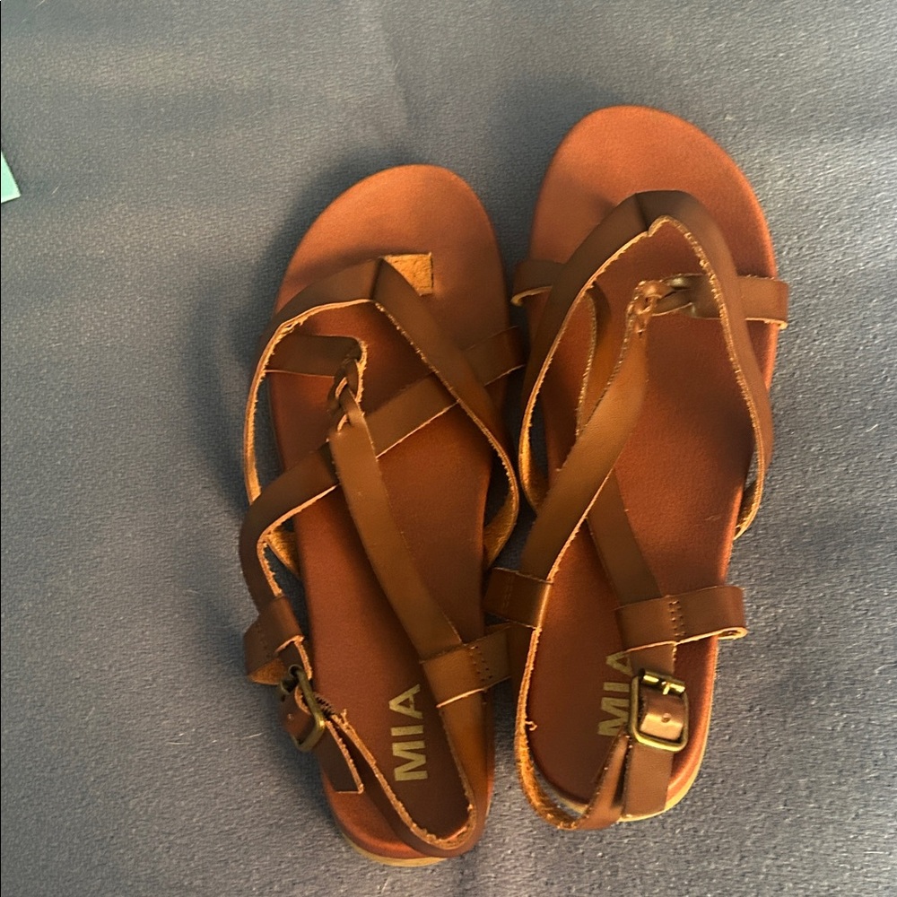 MIA Women's Tan Strappy Sandals